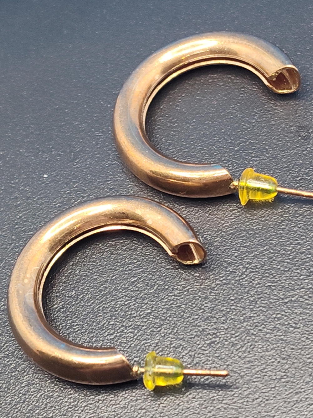 Gold-Tone Hoop Earrings with Yellow Accent Beads - Women Jewelry